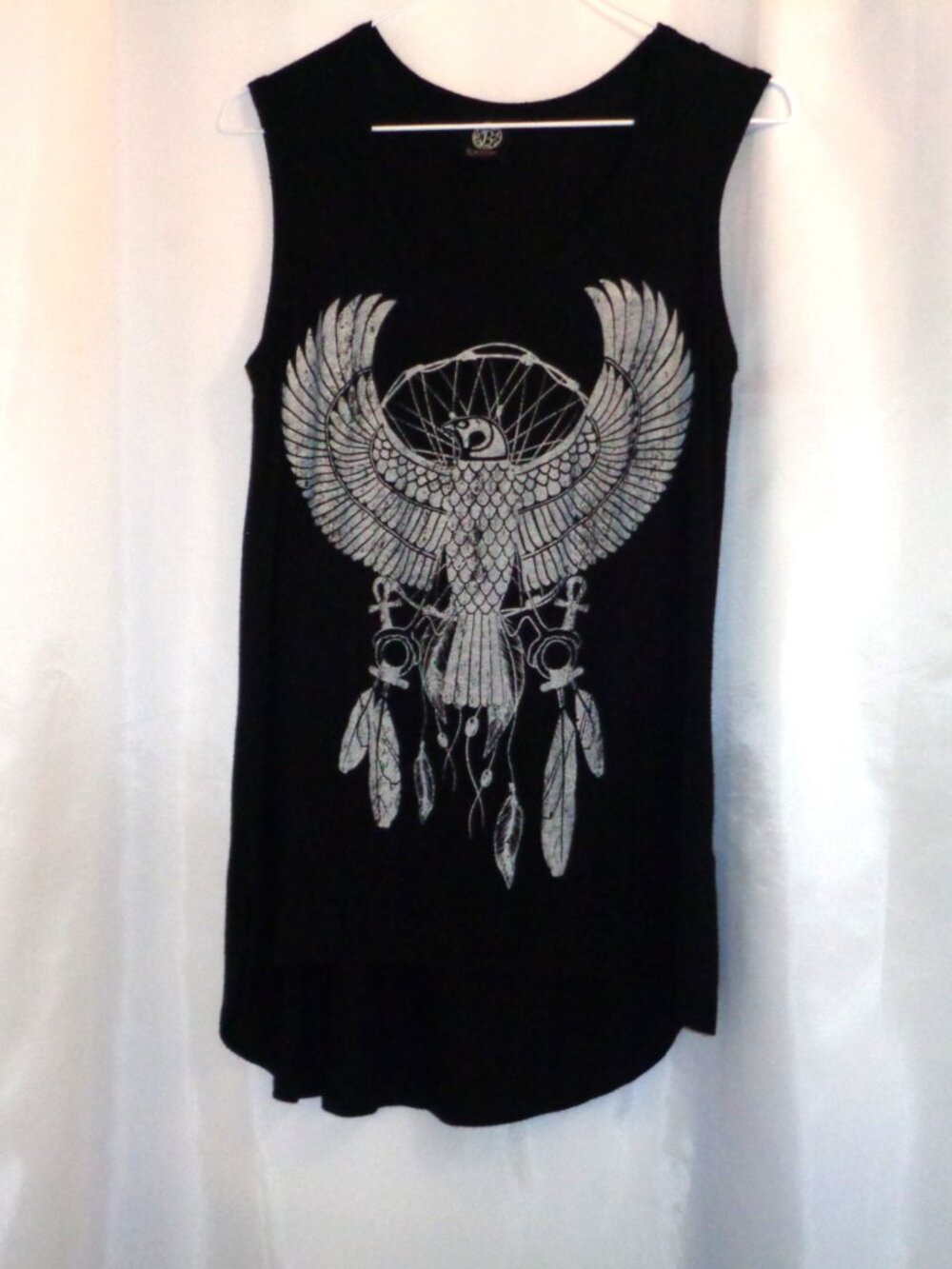 Bobeau Black & White Owl Dream Catcher Tank